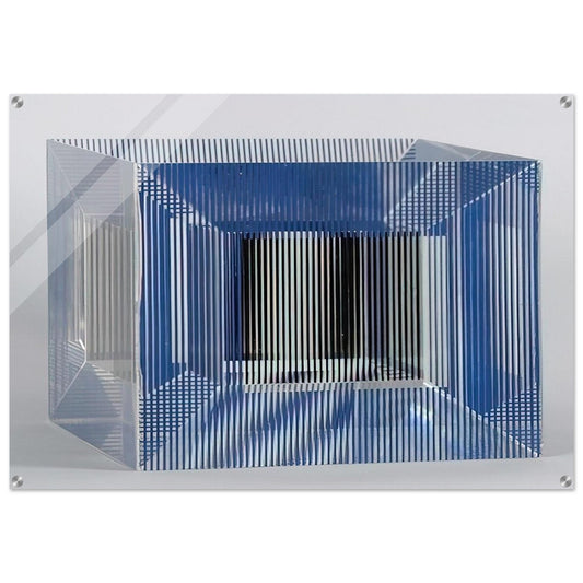 CUBE WITH AMBIGOUS SPACE 1981 - Jesus Rafael Soto Acrylic Print - 70x100 cm / 28x40″ inches | Jesus Rafael Soto Wall Art | Jesus Rafael Soto Prints