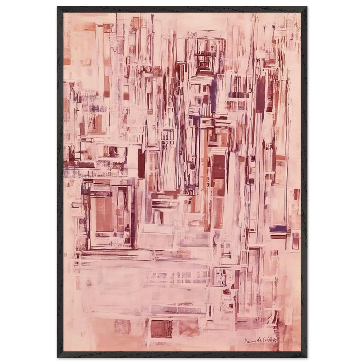 Untitled - 1970 N15 - Maria Helena Vieira da Silva 70x100 cm / 28x40 inches Framed Art Print – Black Wooden Frame