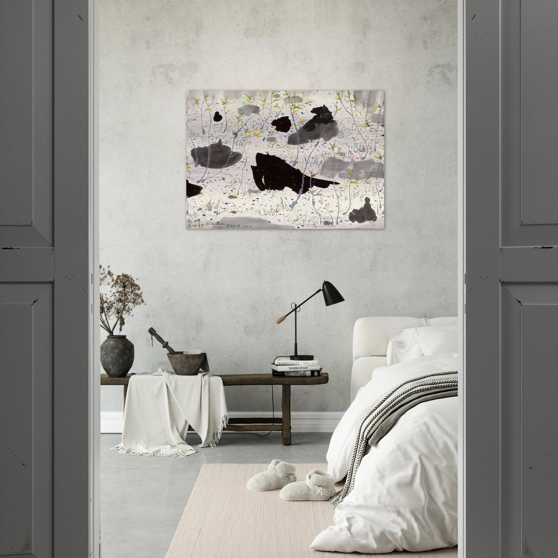 Blossom Out - 1986 - Wu Guanzhong Brushed Aluminum Print - 70x100 cm / 28x40 inches | Wu Guanzhong Aluminum Print | Wu Guanzhong Prints