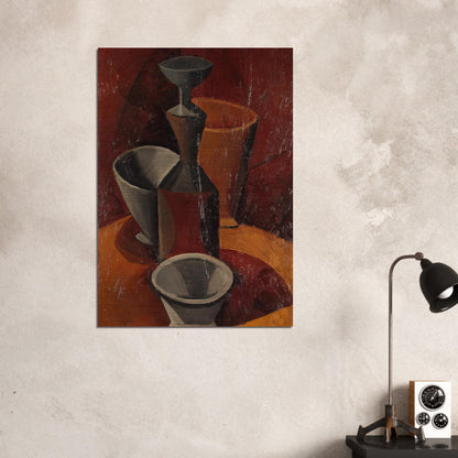 Pitcher and Bowls - 1908 - Pablo Picasso Brushed Aluminum Print - 70x100 cm / 28x40 inches | Pablo Picasso Aluminum Print | Pablo Picasso Prints