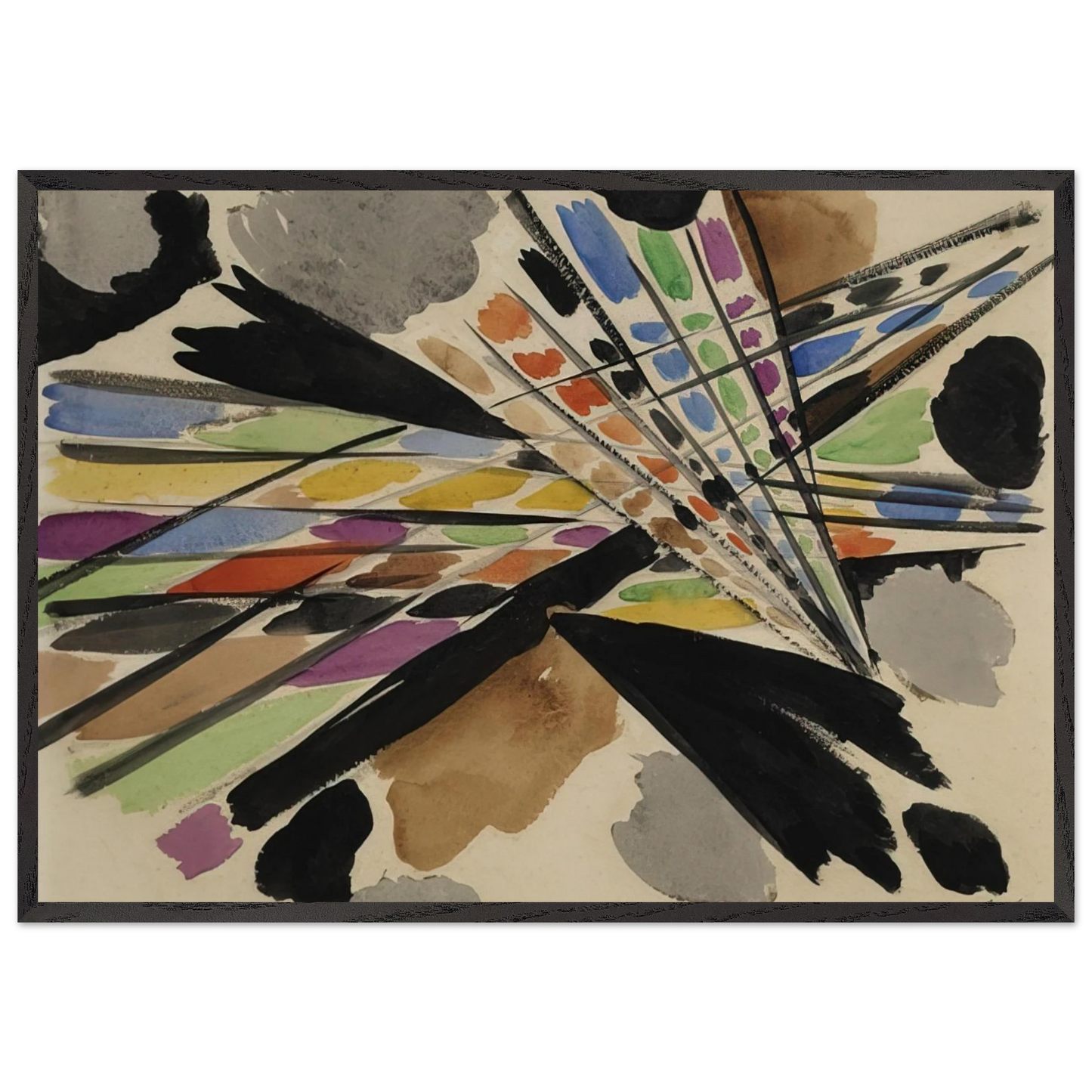 Diagonale - 1954 - Ernst Wilhelm Nay Framed Art Print – Black Wooden Frame - Default Title - -Framed Art Print