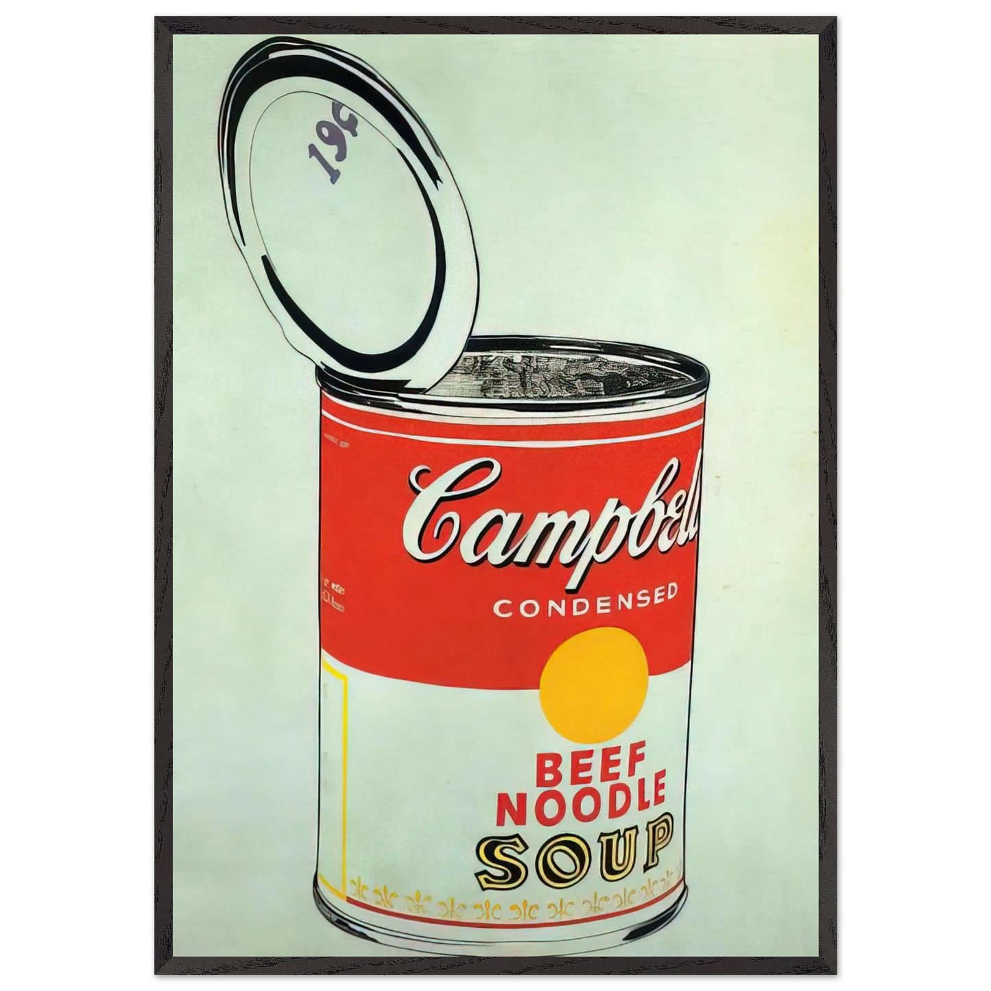 Big Campbells Soup Can 19c  Beef Noodle  - Andy Warhol Framed Art Print – Black Wooden Frame - Default Title - -Framed Art Print