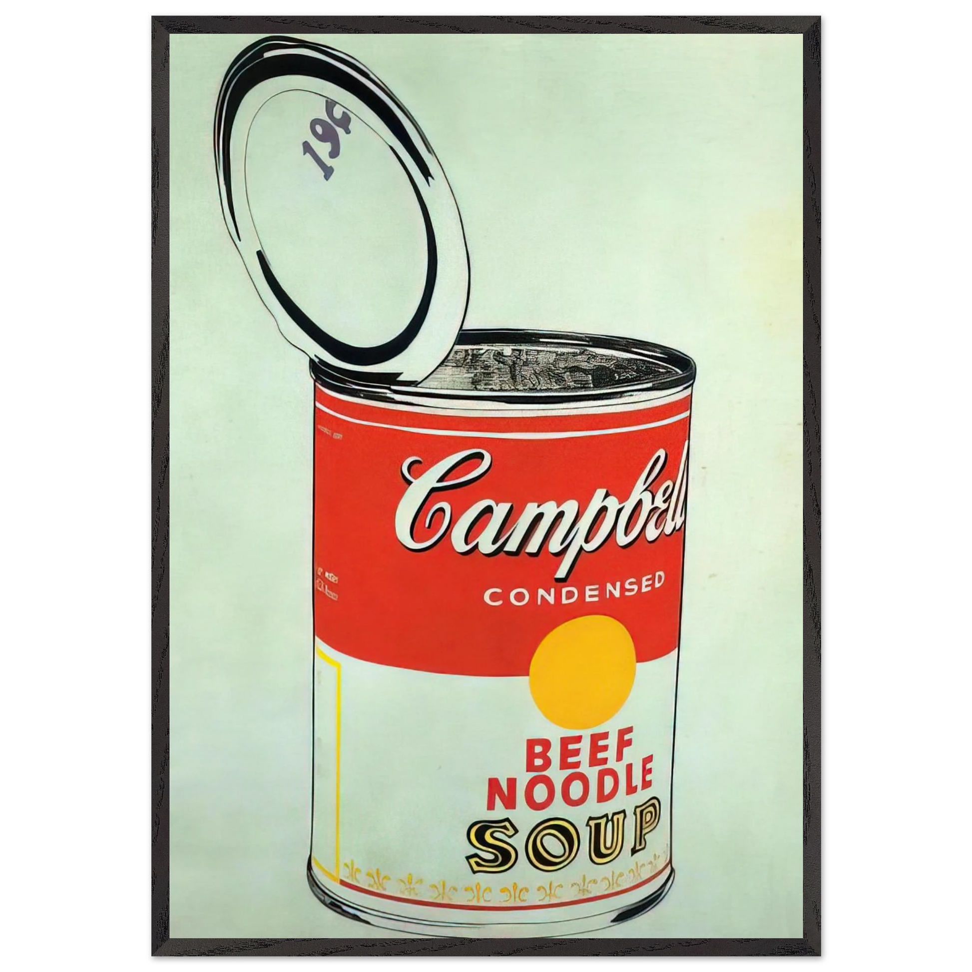 Big Campbells Soup Can 19c  Beef Noodle  - Andy Warhol Framed Art Print – Black Wooden Frame - Default Title - -Framed Art Print