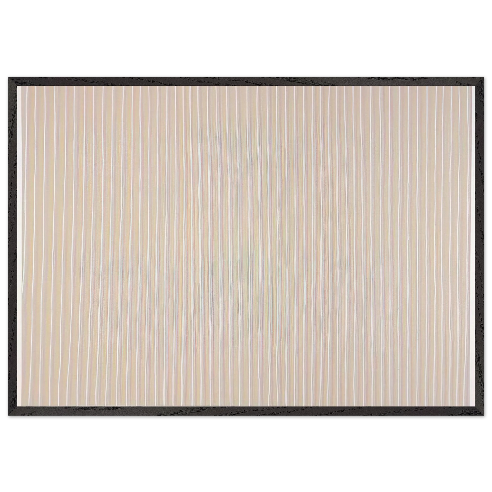 Untitled Pink Yellow and White - 1980 - Gene Davis Framed Art Print – Black Wooden Frame - Default Title - -Framed Art Print