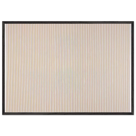 Untitled Pink Yellow and White - 1980 - Gene Davis Framed Art Print – Black Wooden Frame - Default Title - -Framed Art Print