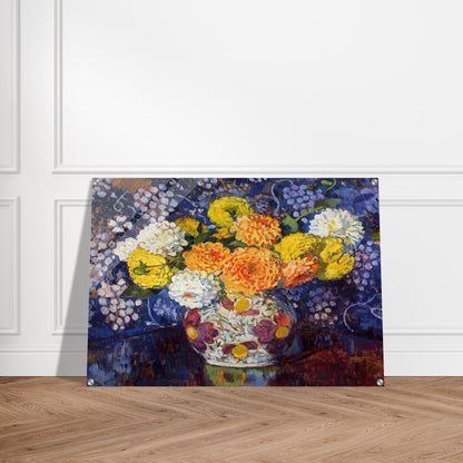 VASE OF FLOWERS 1907 - Theo van Rysselberghe Acrylic Print - 70x100 cm / 28x40″ inches | Theo van Rysselberghe Wall Art | Theo van Rysselberghe Prints