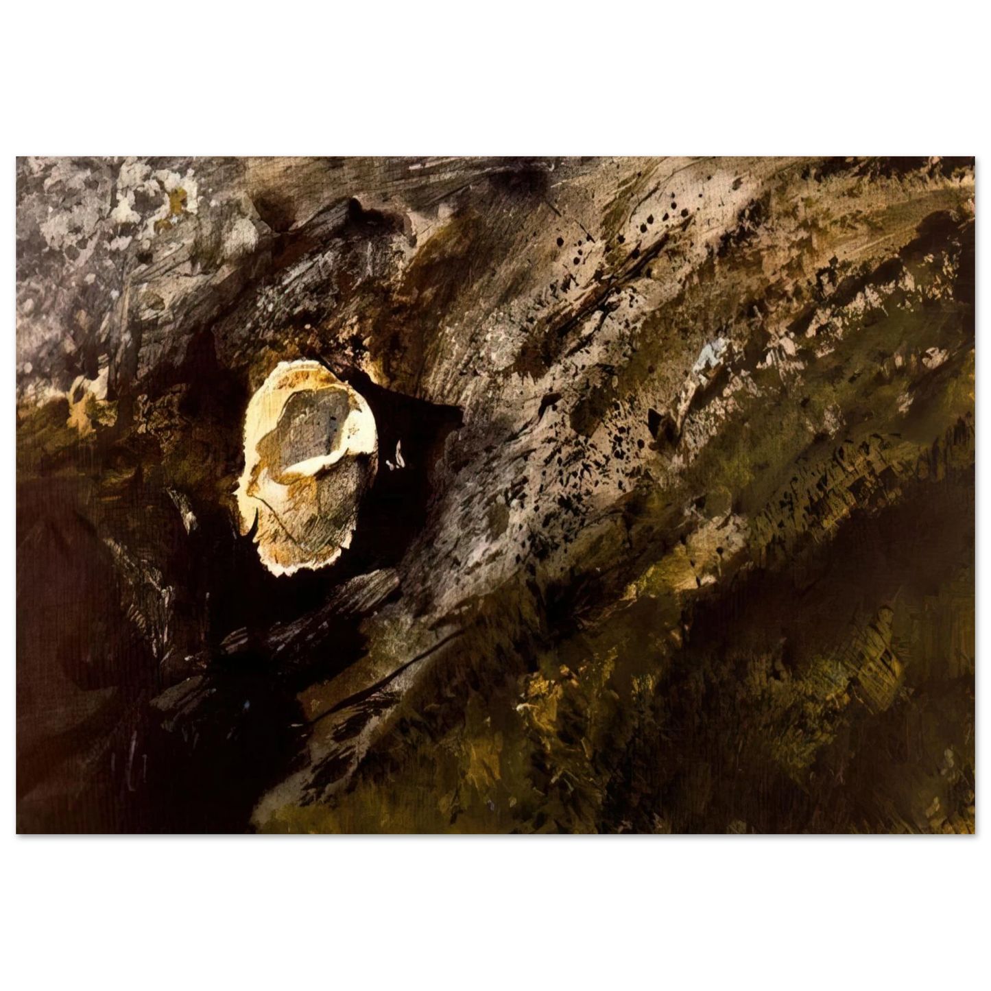 Andrew Wyeth - INLAND SHELL Wall Art - 60x80 cm / 24x32 inches - Premium Wooden Framed Poster With Fine Art Paper - White frame