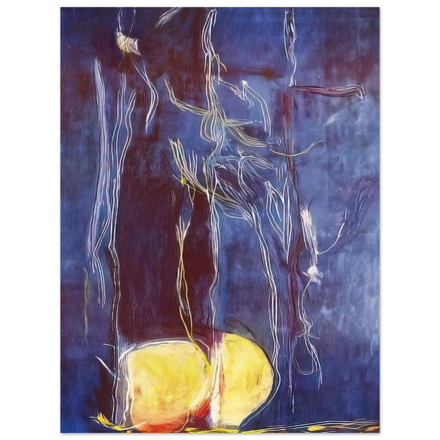 Helen Frankenthaler - All About Blue - 1994 Wall art - 70x100 cm / 28x40 inches - Premium Wooden Framed Poster With Fine Art Paper - Wood frame