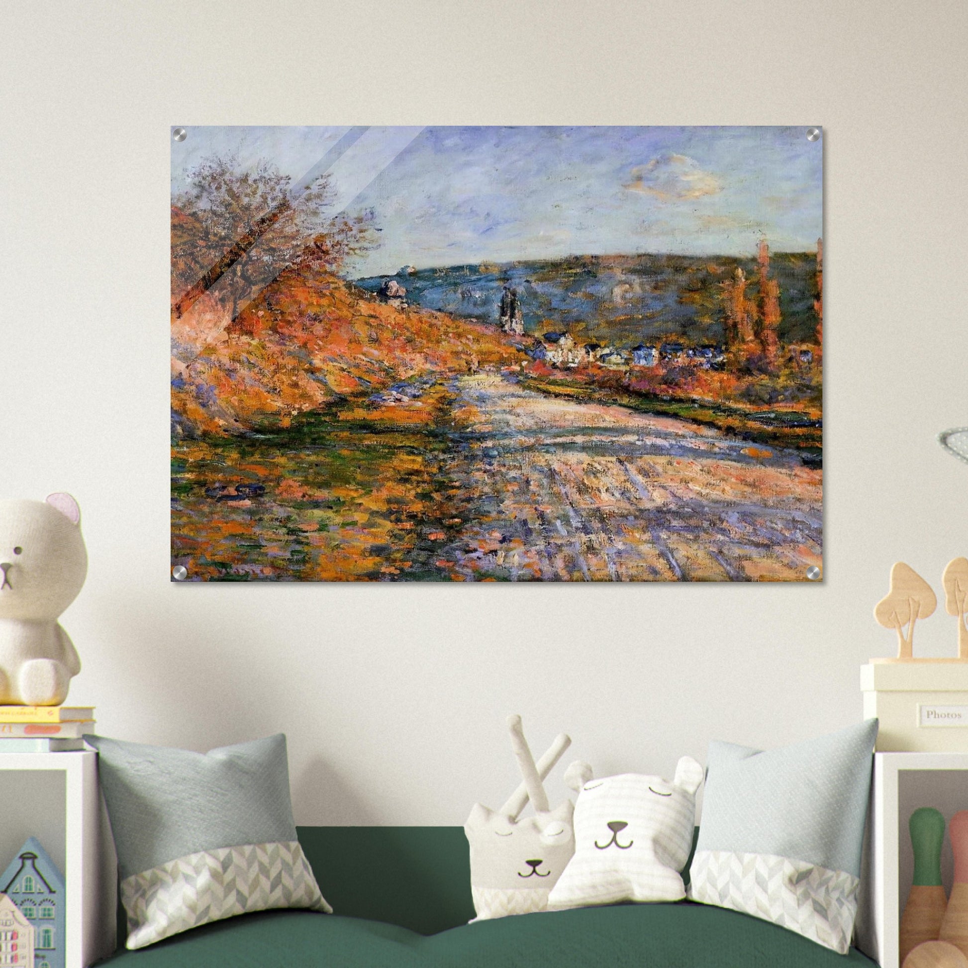 The Road to Vetheuil - claude monet Acrylic Print - 70x100 cm / 28x40″ inches | claude monet Wall Art | claude monet Prints