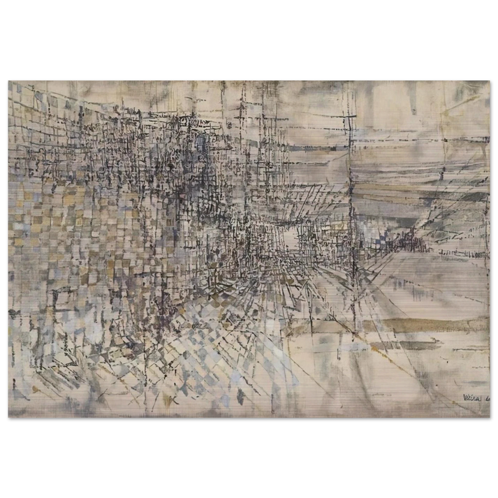 La Garde Des Anges - 1950 - Maria Helena Vieira da Silva Brushed Aluminum Print - 70x100 cm / 28x40 inches | Maria Helena Vieira da Silva Aluminum Print | Maria Helena Vieira da Silva Prints