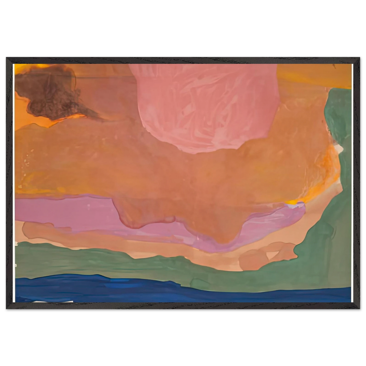 Flood 1967- - Helen Frankenthaler Framed Art Print – Black Wooden Frame - Default Title - -Framed Art Print