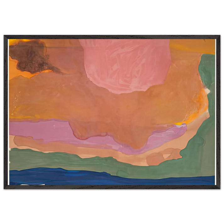 Flood 1967- - Helen Frankenthaler 70x100 cm / 28x40 inches Framed Art Print – Black Wooden Frame