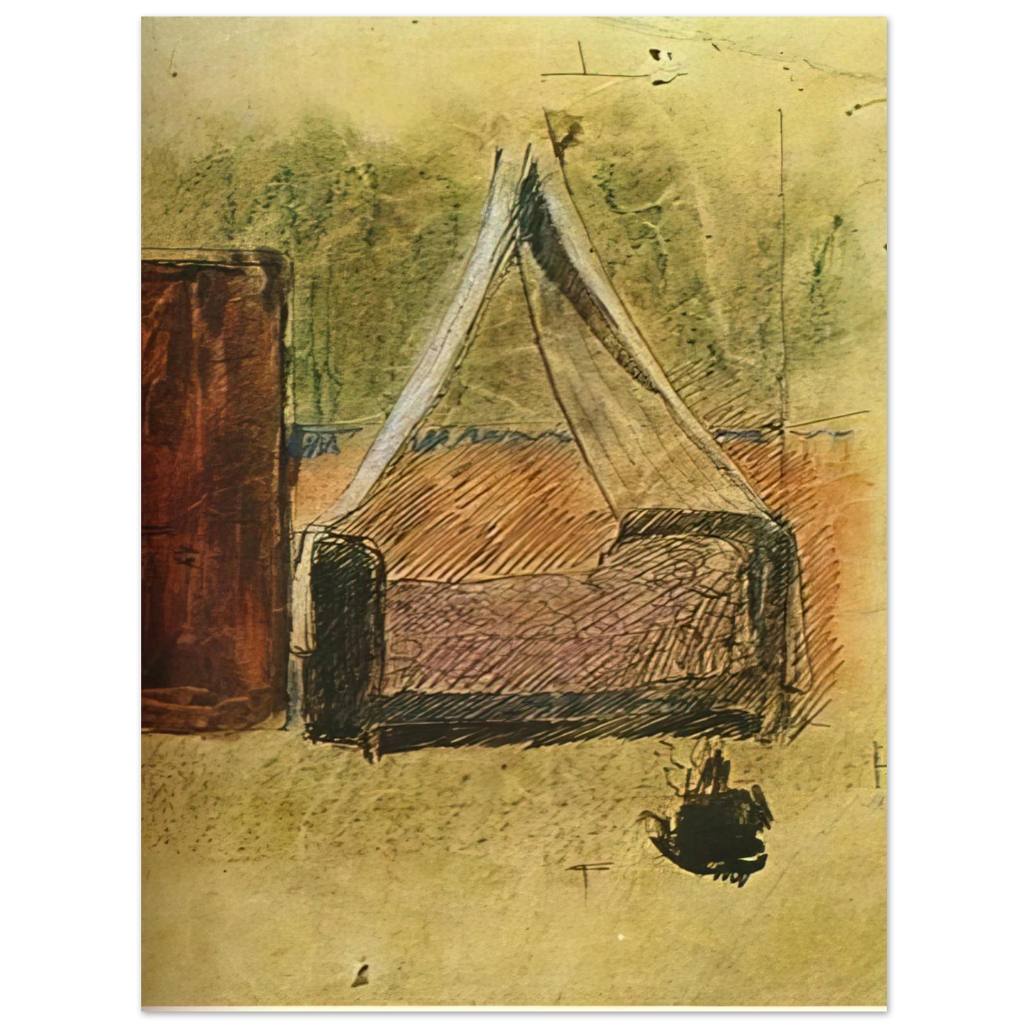 Pablo Picasso - Bed with mosquito nets Fine Art Poster - Default Title