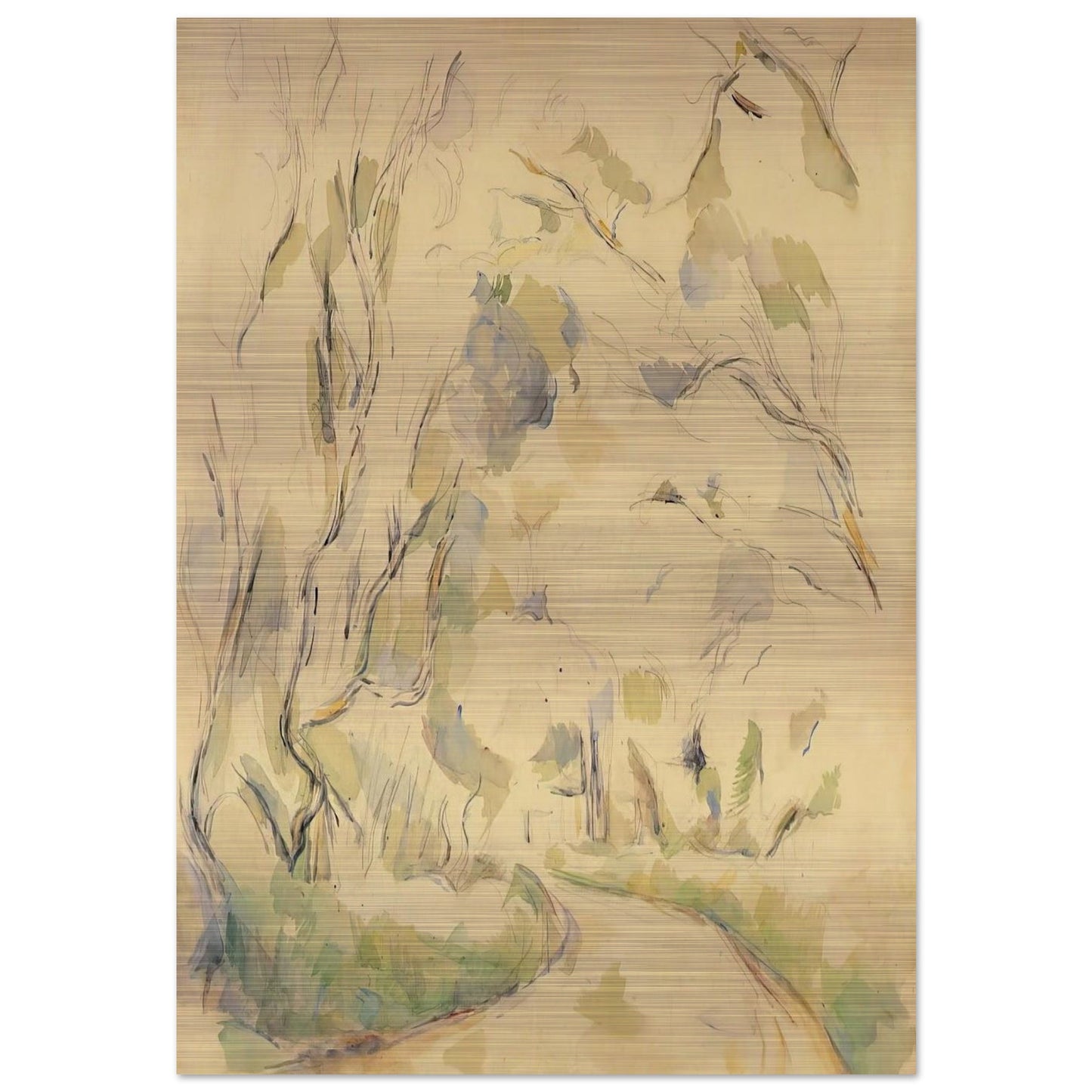 Well by the Winding Road in the Park of Chateau Noir - Paul Cézanne Brushed Aluminum Print - 70x100 cm / 28x40 inches | Paul Cézanne Aluminum Print | Paul Cézanne Prints