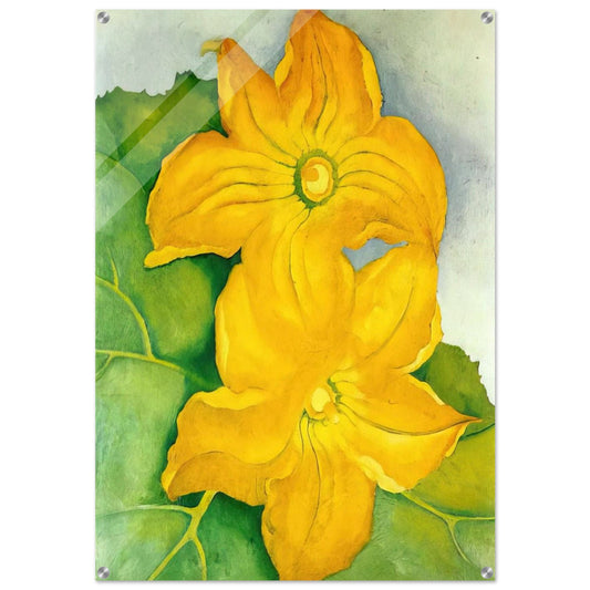 Squash Blossoms I - Georgia O'Keeffe Acrylic Print - 70x100 cm / 28x40″ inches | Georgia O'Keeffe Wall Art | Georgia O'Keeffe Prints