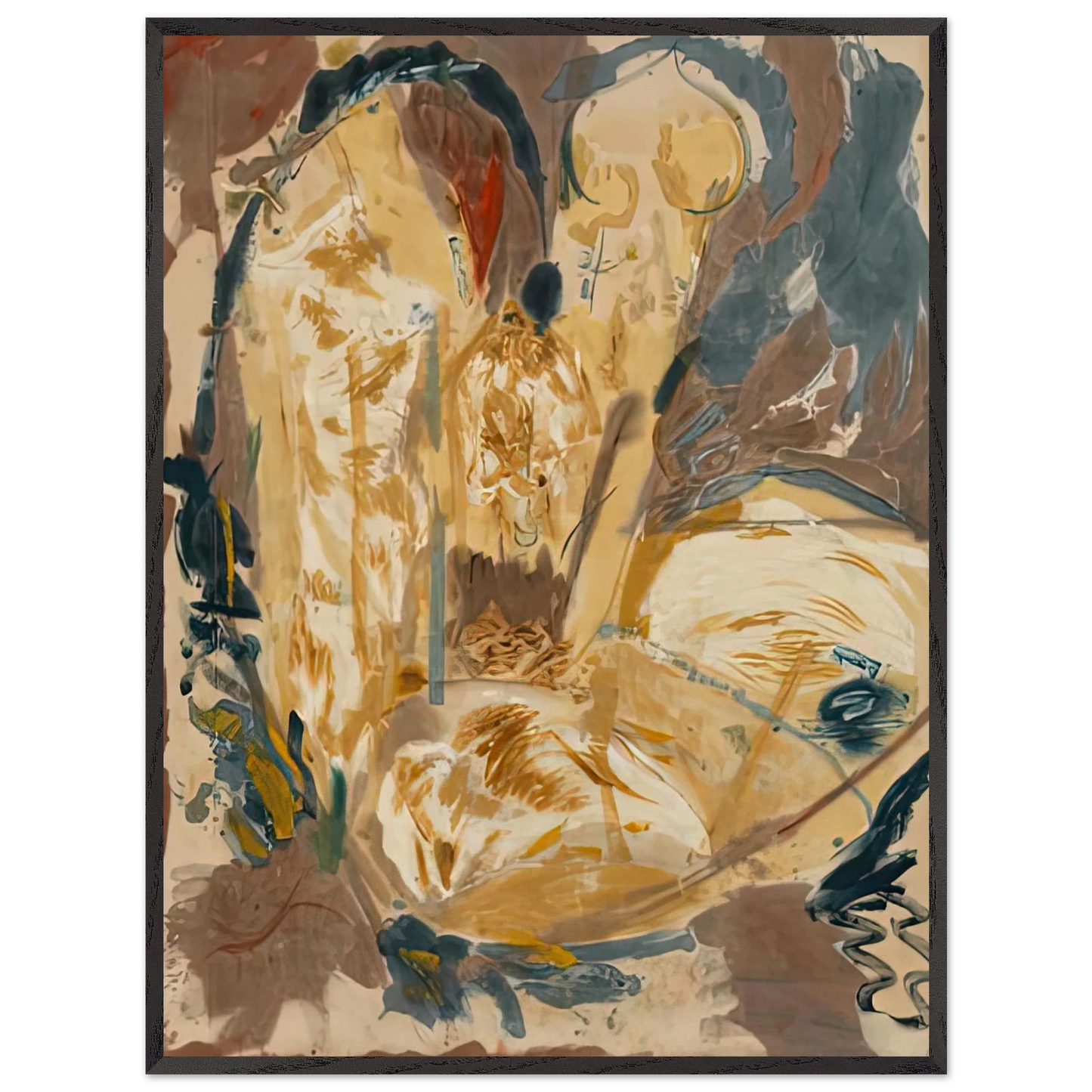 Helen Frankenthaler - Giralda, 1956- Wall Art - 60x80 cm / 24x32 inches - Premium Wooden Framed Poster With Fine Art Paper - White frame