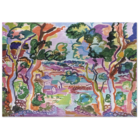 Paysage - Fauvism - Charles Lapicque Brushed Aluminum Print - 70x100 cm / 28x40 inches | Charles Lapicque Aluminum Print | Charles Lapicque Prints