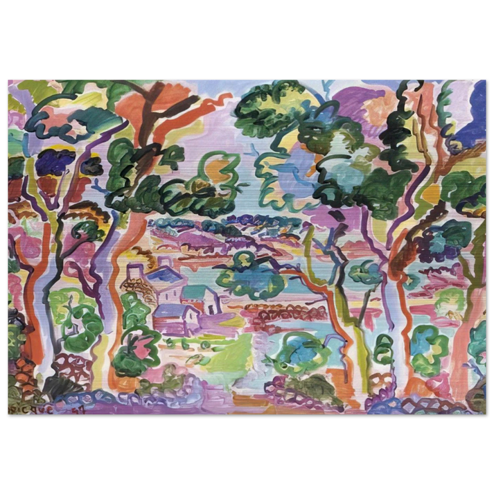 Paysage - Fauvism - Charles Lapicque Brushed Aluminum Print - 70x100 cm / 28x40 inches | Charles Lapicque Aluminum Print | Charles Lapicque Prints