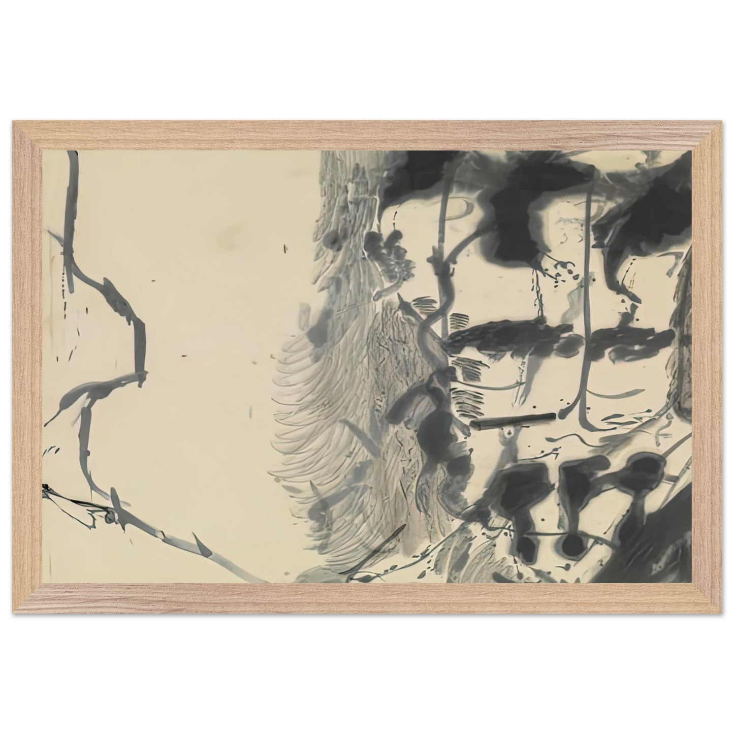 Helen Frankenthaler - New York Bamboo, 1957- Wall Art - 60x80 cm / 24x32 inches - Premium Wooden Framed Poster With Fine Art Paper - Wood frame