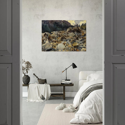 Purtud, Alpine Scene and Boulders - John Singer Sargent Brushed Aluminum Print - 70x100 cm / 28x40 inches | John Singer Sargent Aluminum Print | John Singer Sargent Prints