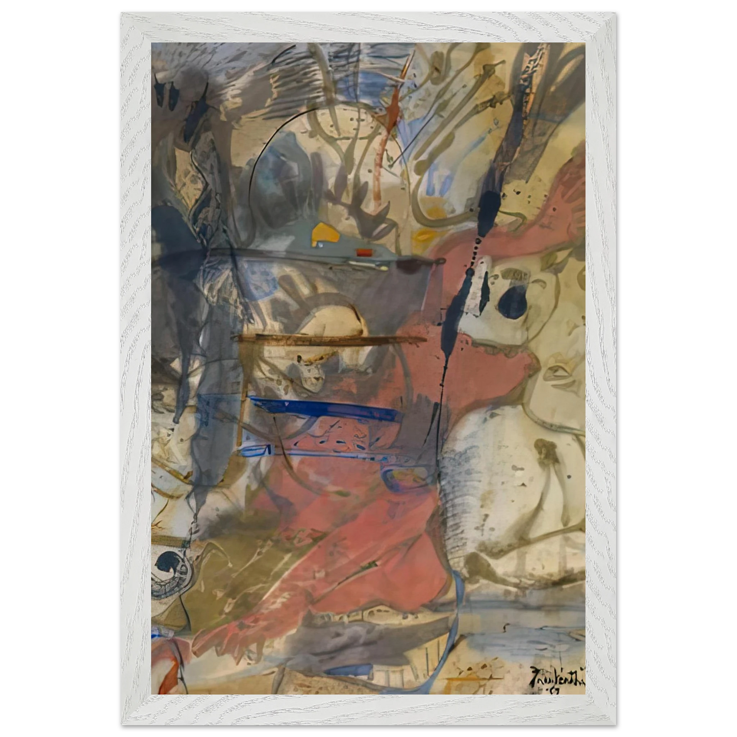 Helen Frankenthaler - Europa, 1957- Wall Art - 21x29.7 cm / 8x12" - Premium Wooden Framed Poster With Fine Art Paper - Wood frame