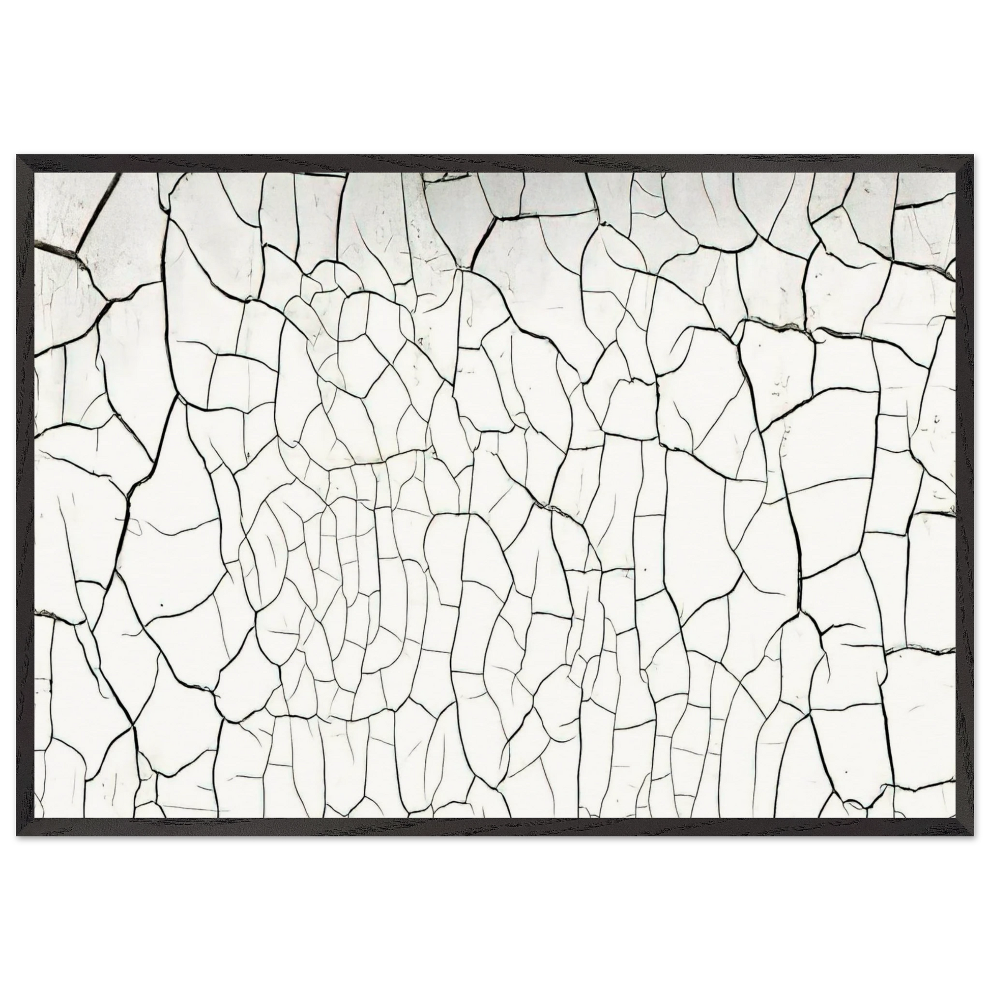 White Cretto - 1975 - Alberto Burri Framed Art Print – Black Wooden Frame - Default Title - -Framed Art Print