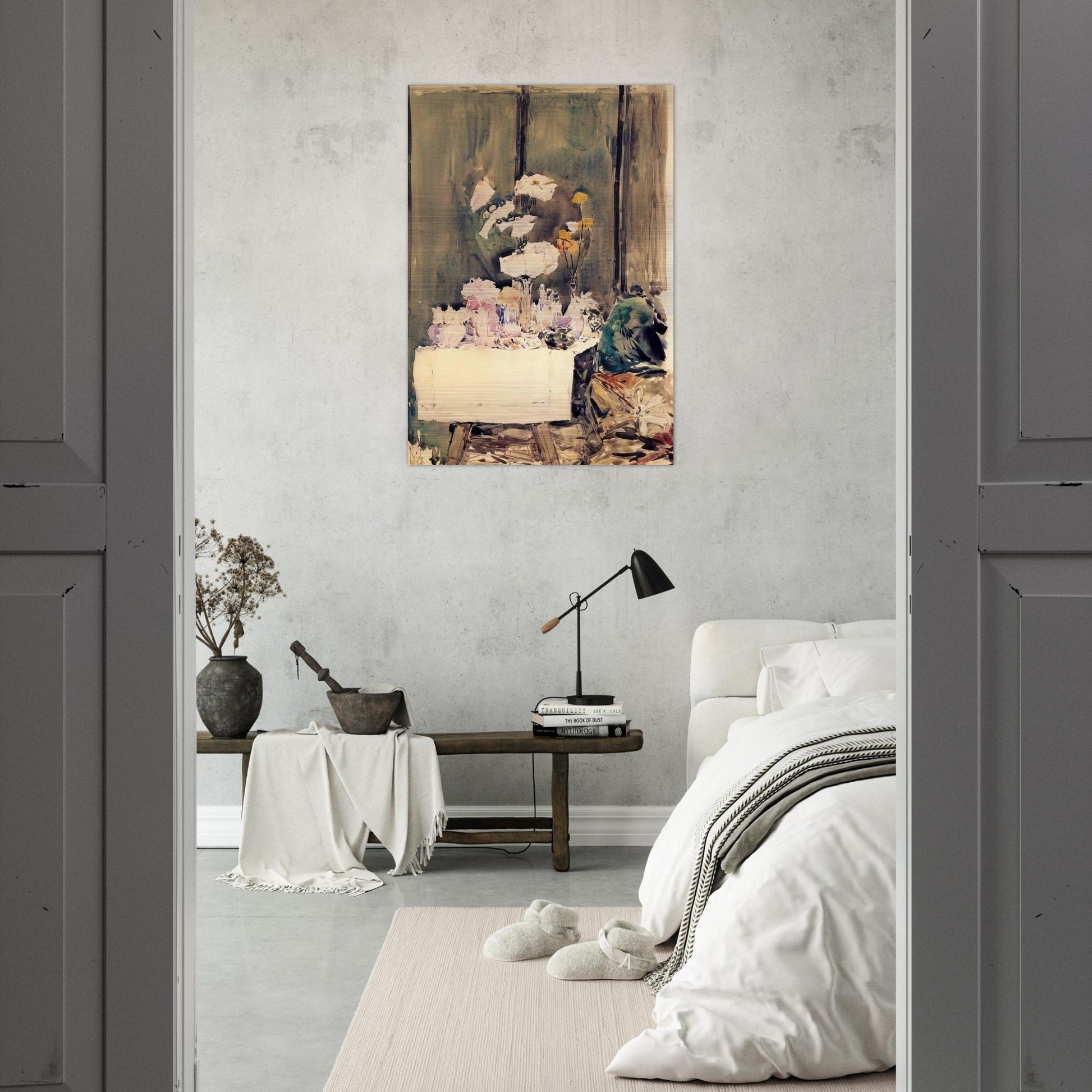 A Favorite Corner - Childe Hassam Brushed Aluminum Print - 70x100 cm / 28x40 inches | Childe Hassam Aluminum Print | Childe Hassam Prints