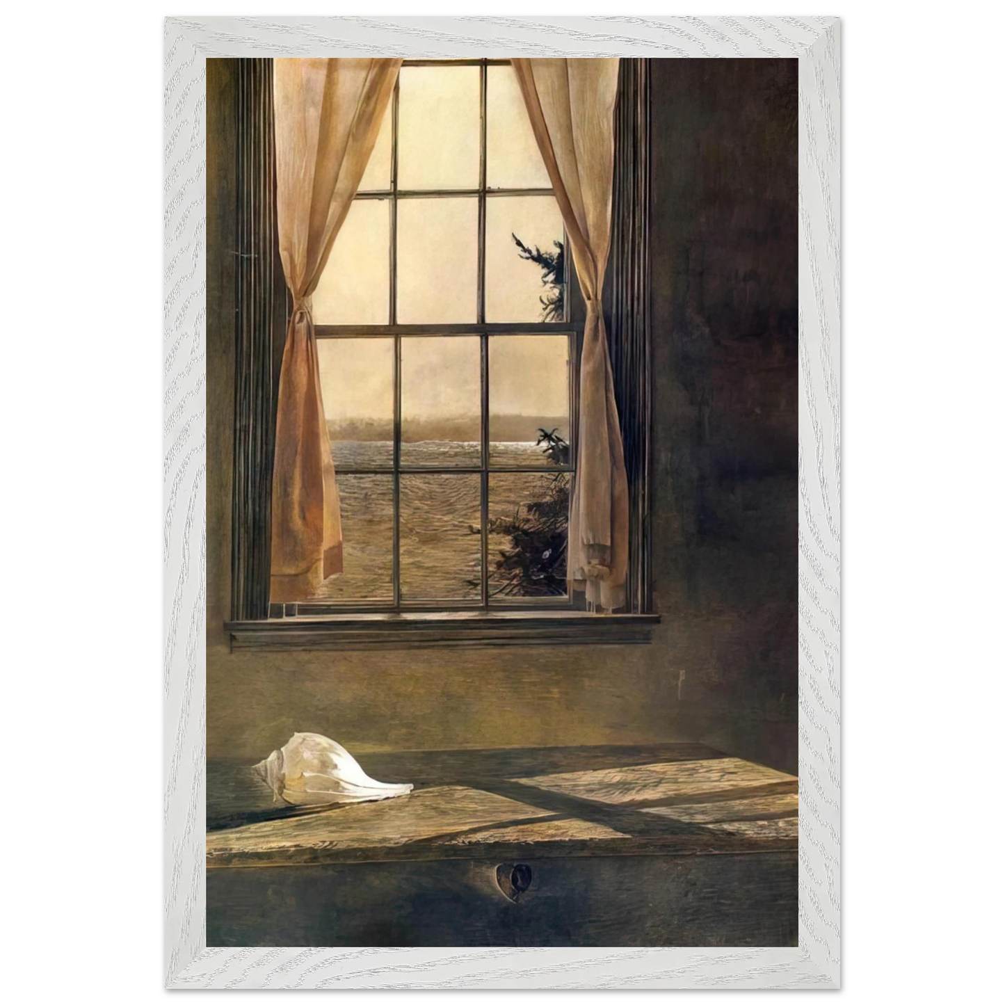 Andrew Wyeth - HER ROOM Wall Art - 30x40 cm / 12x16 inches - Premium Wooden Framed Poster With Fine Art Paper - Wood frame