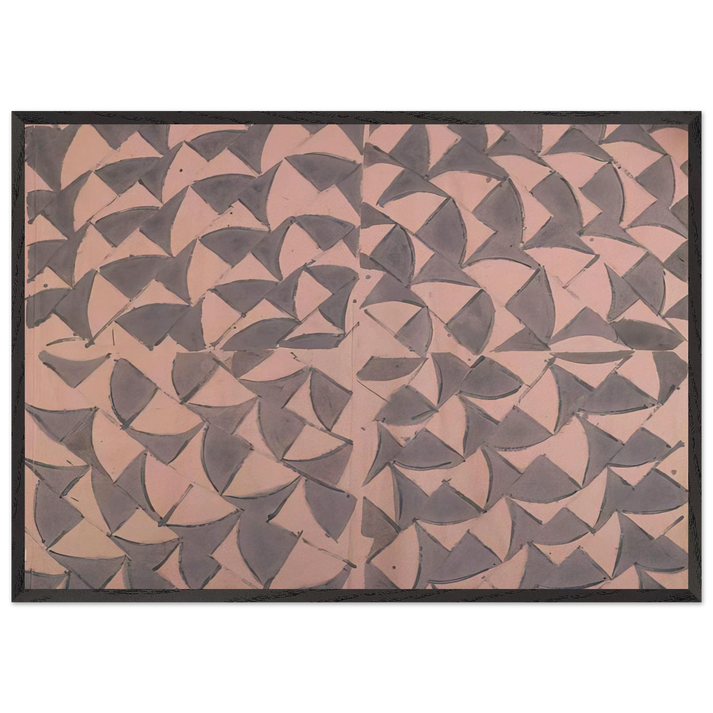 Rosa grigio grande - 1973 - Carla Accardi 70x100 cm / 28x40 inches Framed Art Print – Black Wooden Frame