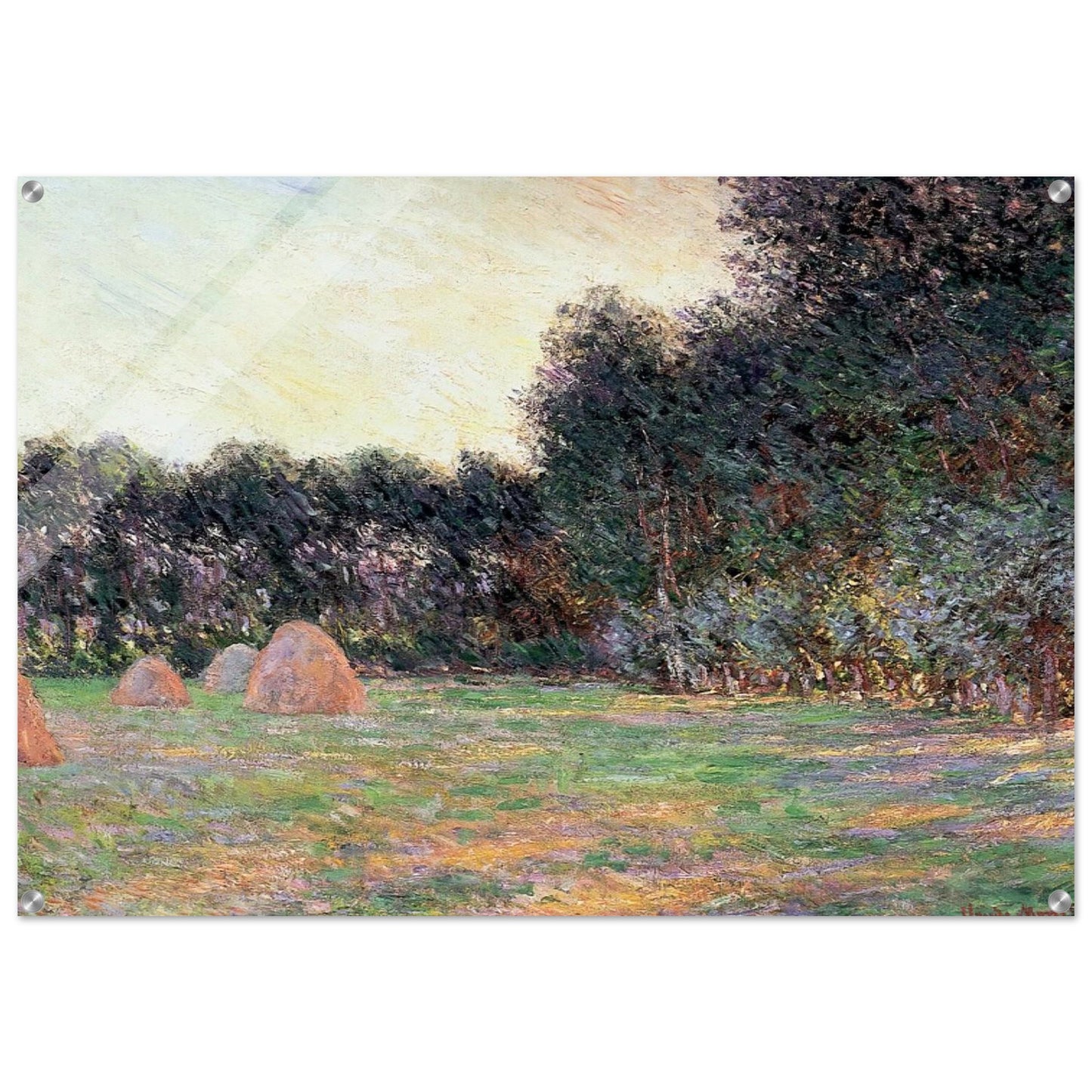 Meadow with Haystacks near Giverny - claude monet Acrylic Print - 70x100 cm / 28x40″ inches