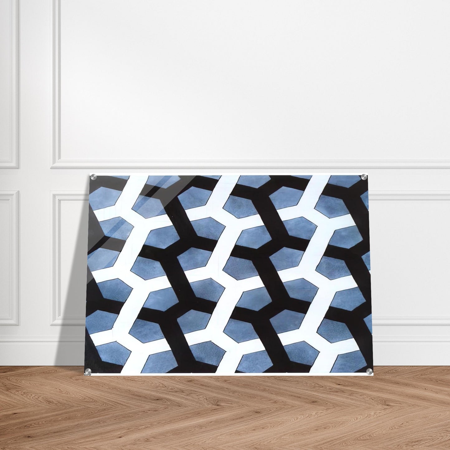 INTERLACED HEXAGON - MC Escher Acrylic Print - 70x100 cm / 28x40″ inches | MC Escher Wall Art | MC Escher Prints