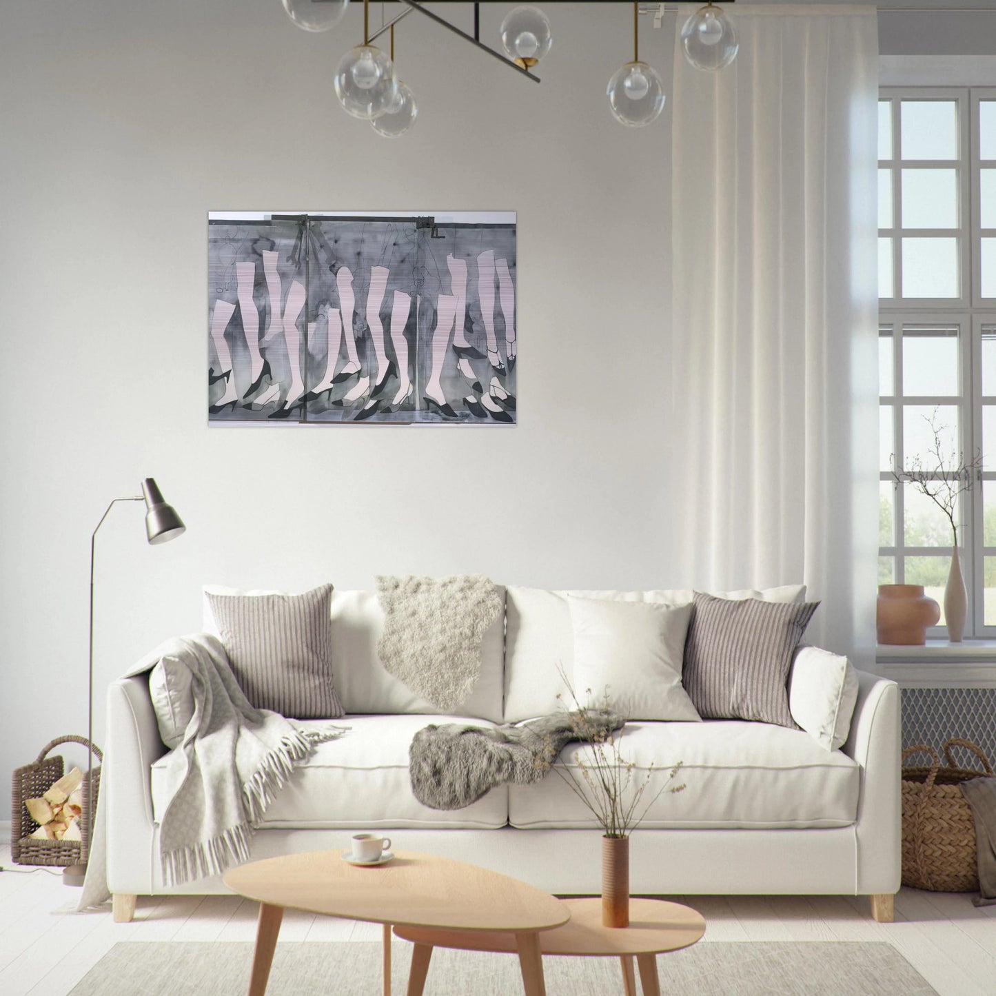 WALKING DREAM WITH A FOUR FOOT CLAMP 1965 - Jim Dine Brushed Aluminum Print - 70x100 cm / 28x40 inches | Jim Dine Aluminum Print | Jim Dine Prints