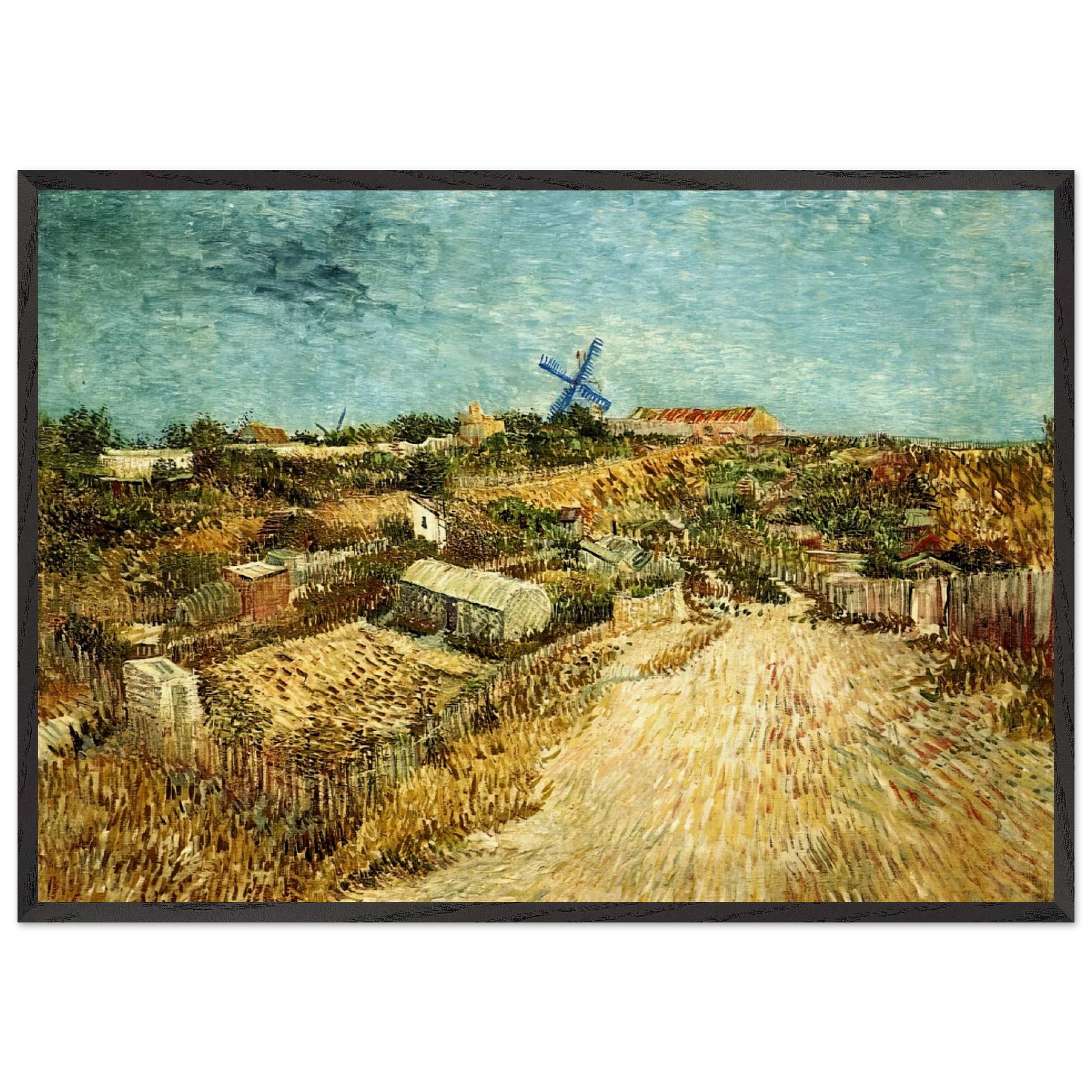 Vegetable Gardens in Montmartre - Vincent van Gogh Framed Art Print – Black Wooden Frame - Default Title - -Framed Art Print