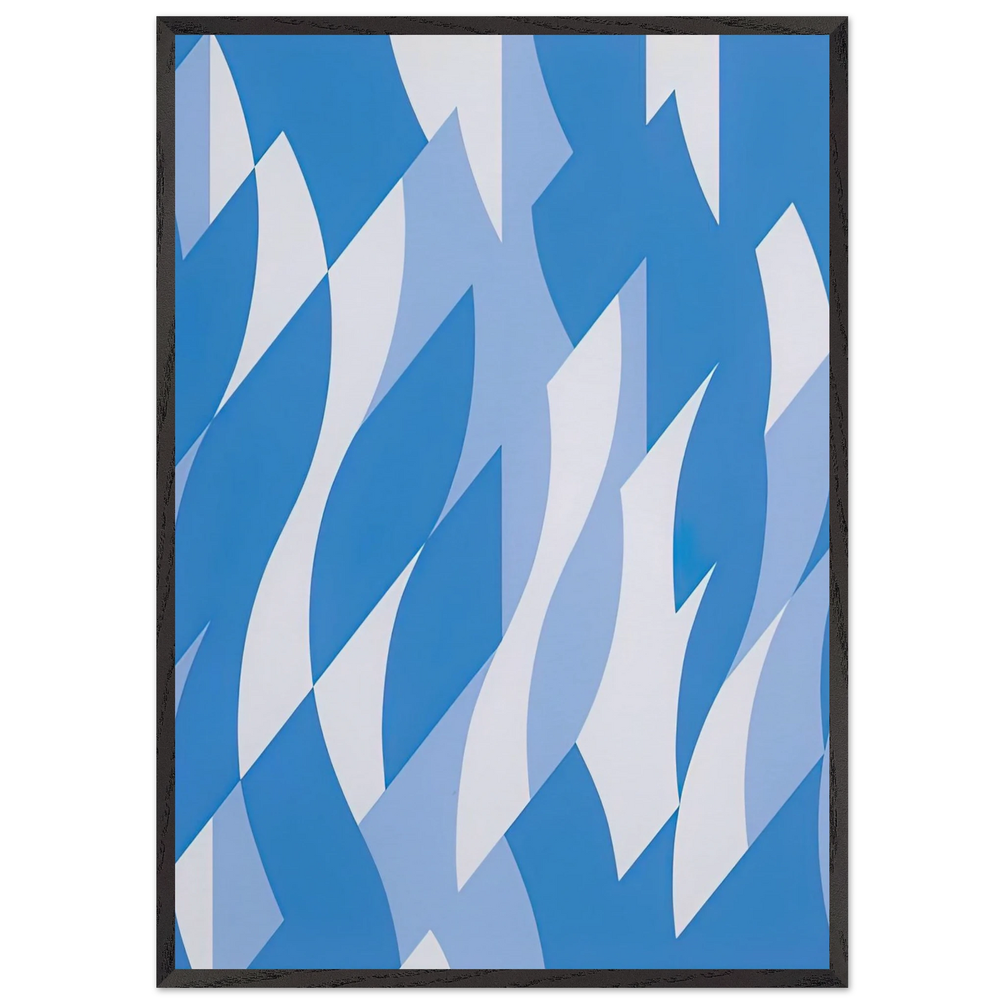 TWO BLUES 2003 - Bridget Riley Framed Art Print – Black Wooden Frame - Default Title - -Framed Art Print