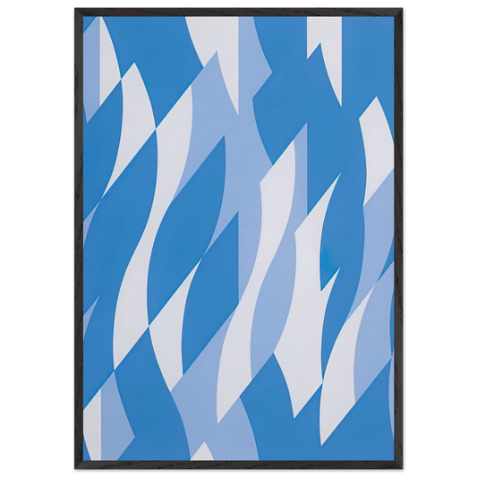 TWO BLUES 2003 - Bridget Riley Framed Art Print – Black Wooden Frame - Default Title - -Framed Art Print