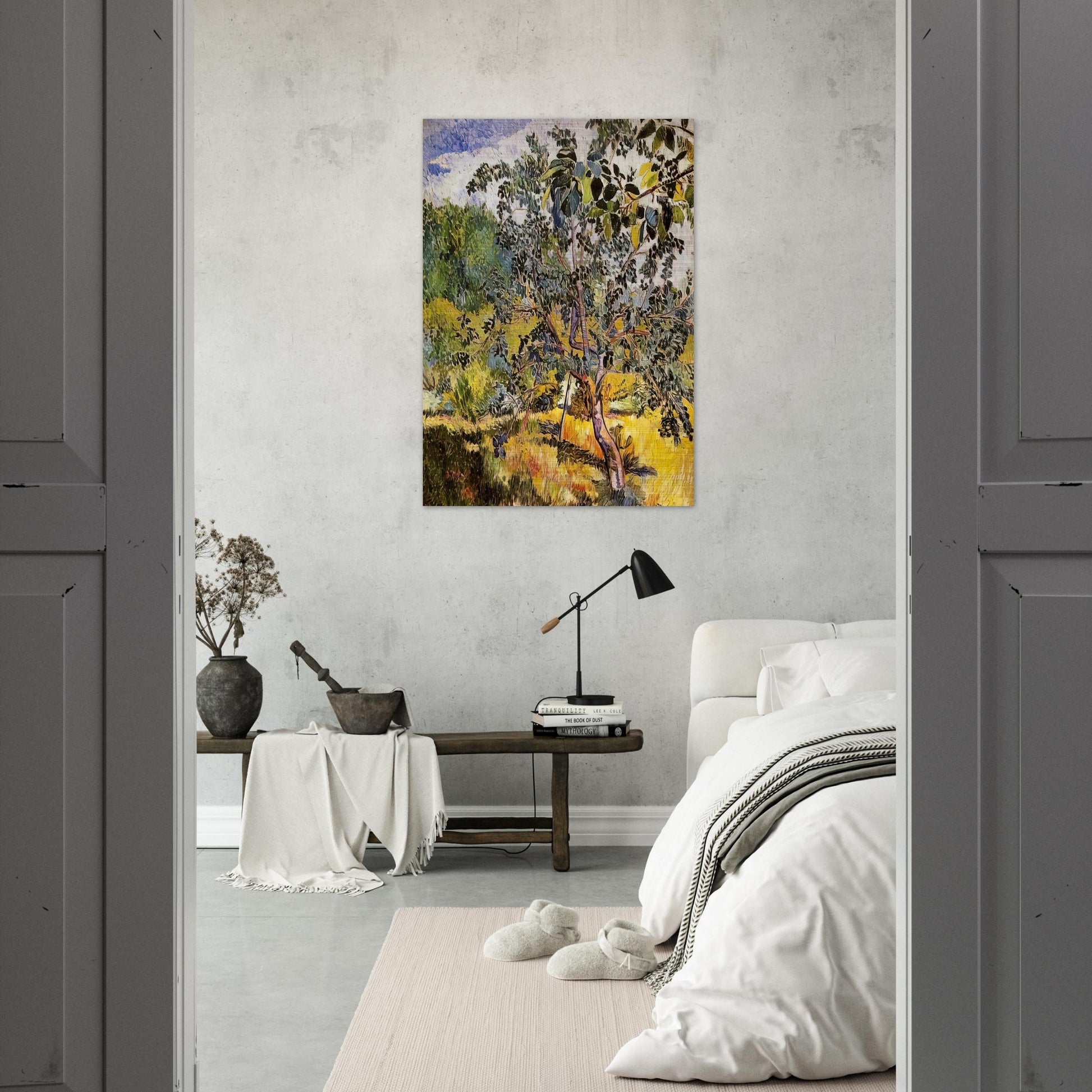 Corner of a garden Sun - Post-Impressionism - Natalia Goncharova Brushed Aluminum Print - 70x100 cm / 28x40 inches | Natalia Goncharova Aluminum Print | Natalia Goncharova Prints