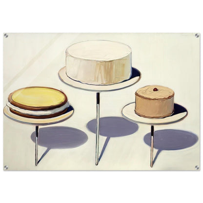 Display Cakes - 1963 - Wayne Thiebaud Acrylic Print - 70x100 cm / 28x40″ inches | Wayne Thiebaud Wall Art | Wayne Thiebaud Prints