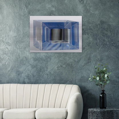 CUBE WITH AMBIGOUS SPACE 1981 - Jesus Rafael Soto Brushed Aluminum Print - 70x100 cm / 28x40 inches | Jesus Rafael Soto Aluminum Print | Jesus Rafael Soto Prints