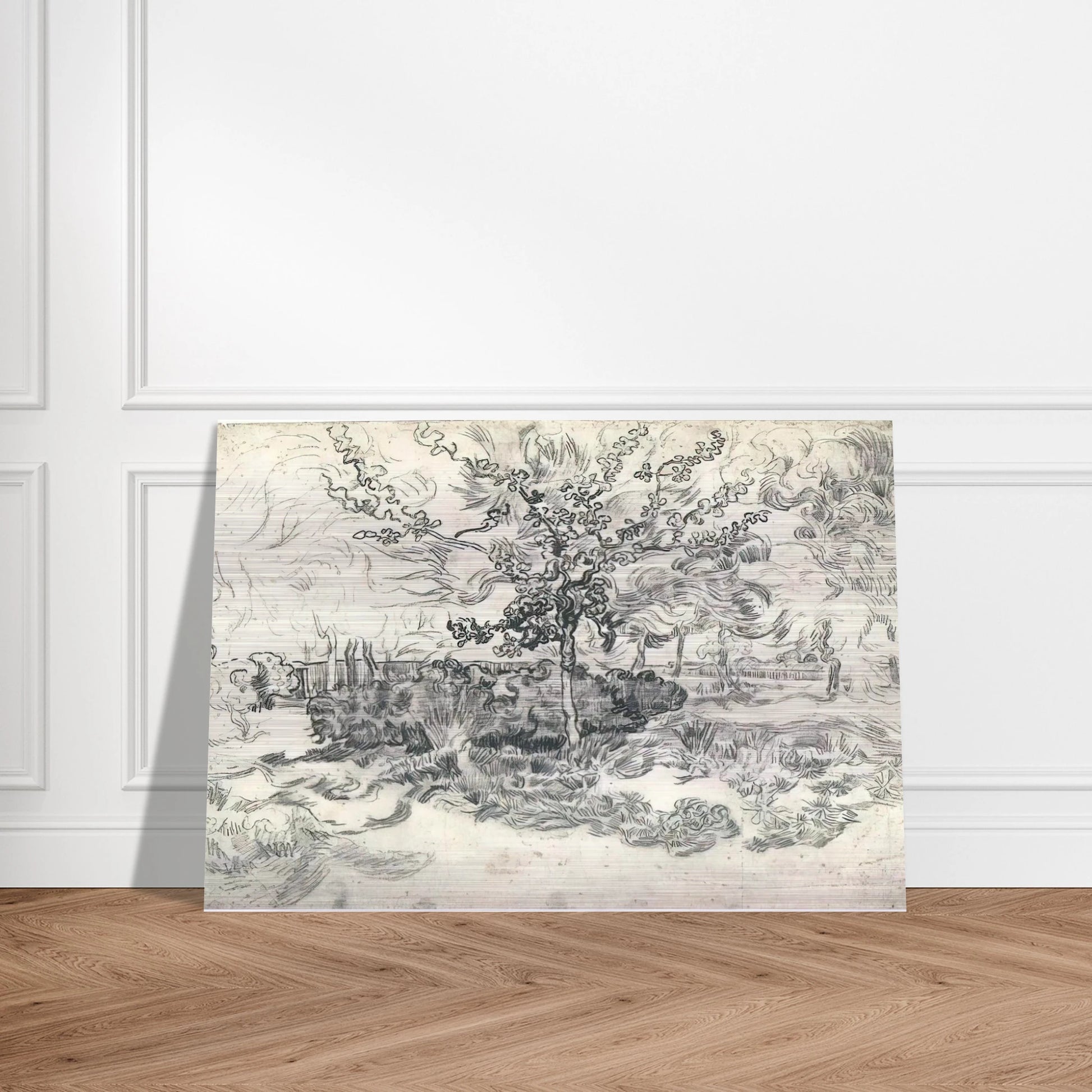 Garden of the Asylum - Vincent van Gogh Brushed Aluminum Print - 70x100 cm / 28x40 inches | Vincent van Gogh Aluminum Print | Vincent van Gogh Prints