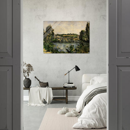 Bridge and Waterfall at Pontoise - Paul Cézanne Acrylic Print - 70x100 cm / 28x40″ inches
