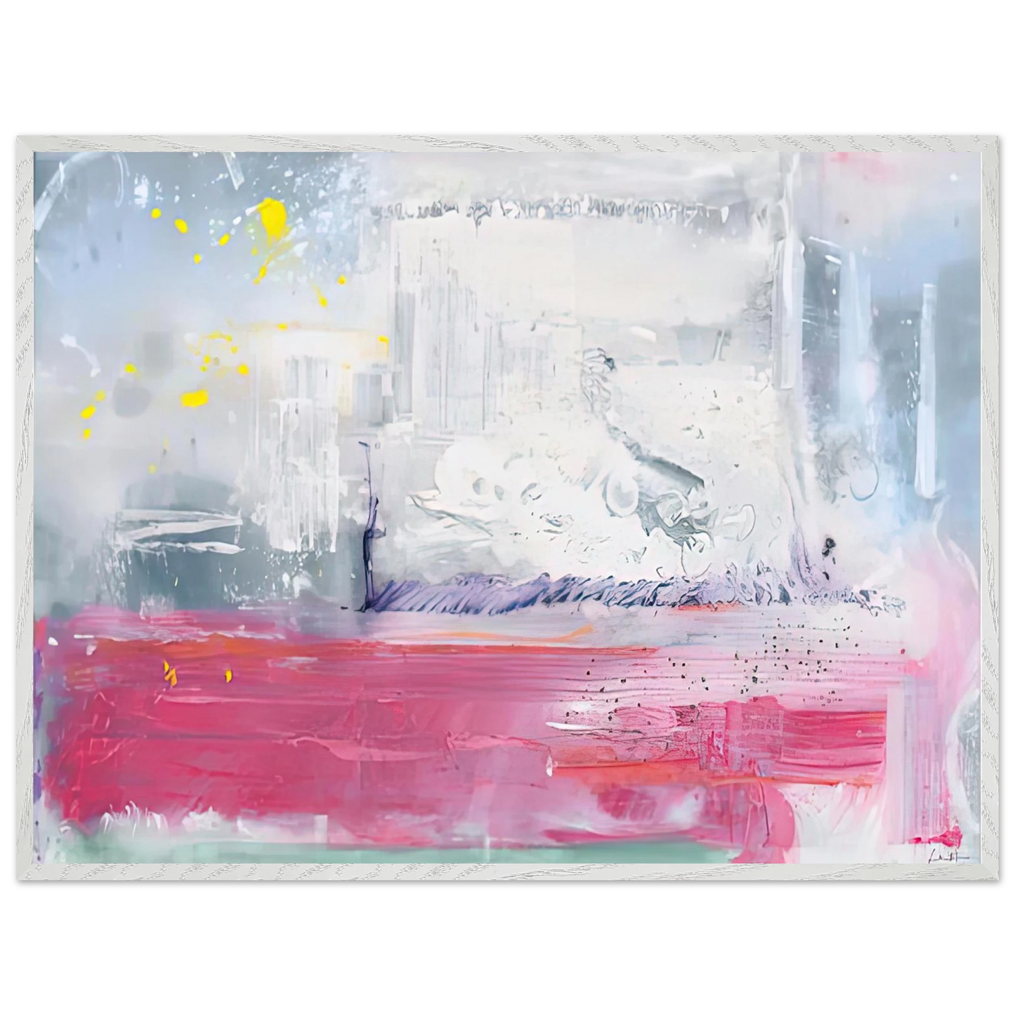 Helen Frankenthaler - Hot Ice, 1990- Wall Art - 30x40 cm / 12x16 inches - Premium Wooden Framed Poster With Fine Art Paper - Wood frame