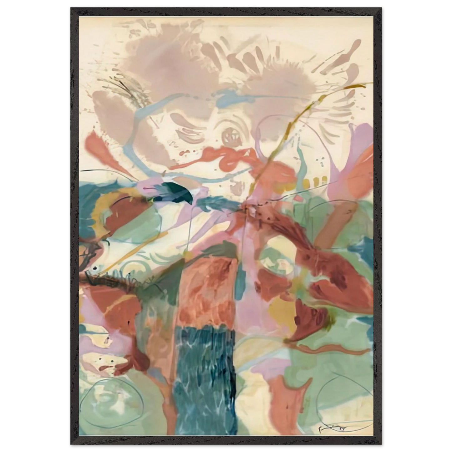 Jacobs Ladder 1957- - Helen Frankenthaler 70x100 cm / 28x40 inches Framed Art Print – Black Wooden Frame