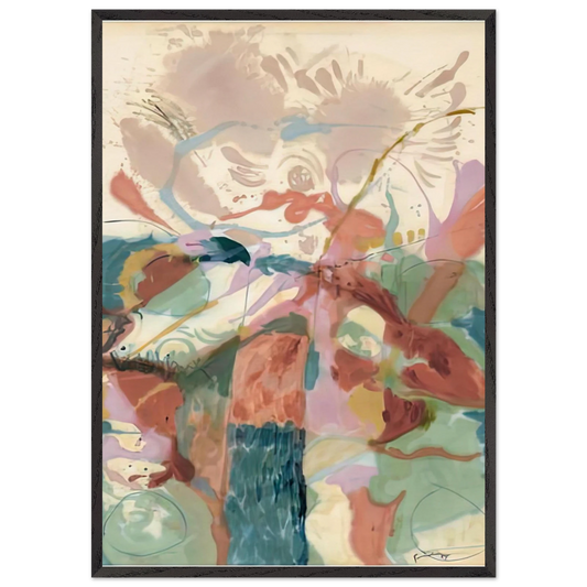 Jacobs Ladder 1957- - Helen Frankenthaler 70x100 cm / 28x40 inches Framed Art Print – Black Wooden Frame