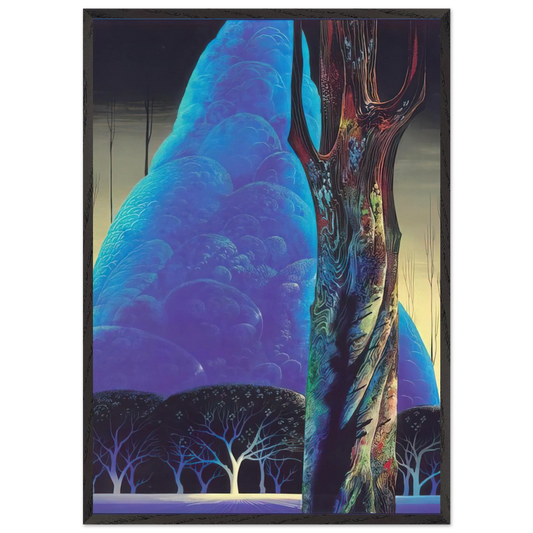 Blue Nocturne - Eyvind Earle Framed Art Print – Black Wooden Frame - Default Title - -Framed Art Print