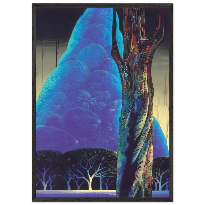 Blue Nocturne - Eyvind Earle 70x100 cm / 28x40 inches Framed Art Print – Black Wooden Frame