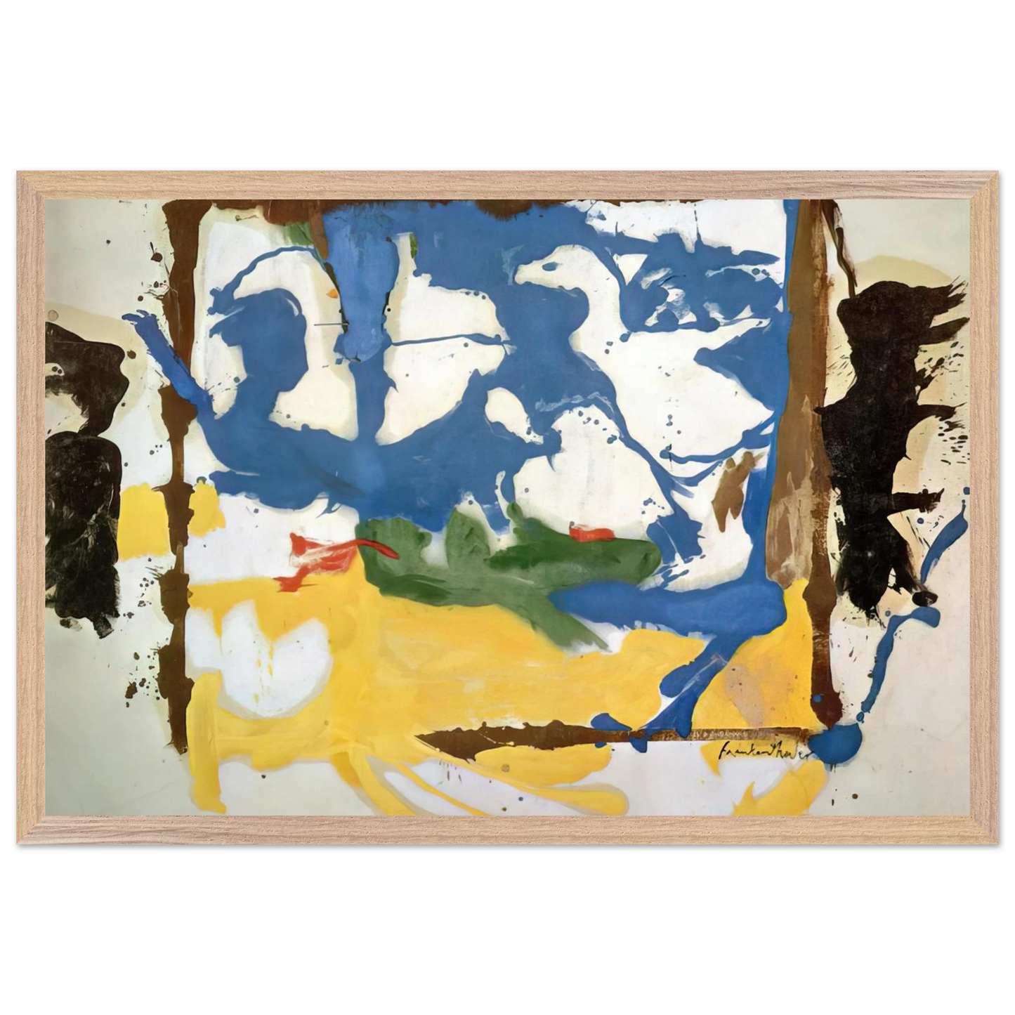 Helen Frankenthaler - Swan Lake #2 - 1961 Wall art - 70x100 cm / 28x40 inches - Premium Wooden Framed Poster With Fine Art Paper - White frame