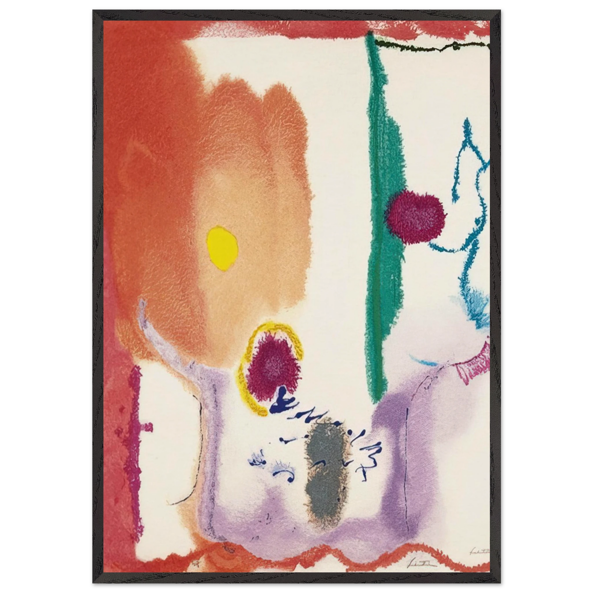 Beginnings - 2002 - Helen Frankenthaler Framed Art Print – Black Wooden Frame - Default Title - -Framed Art Print