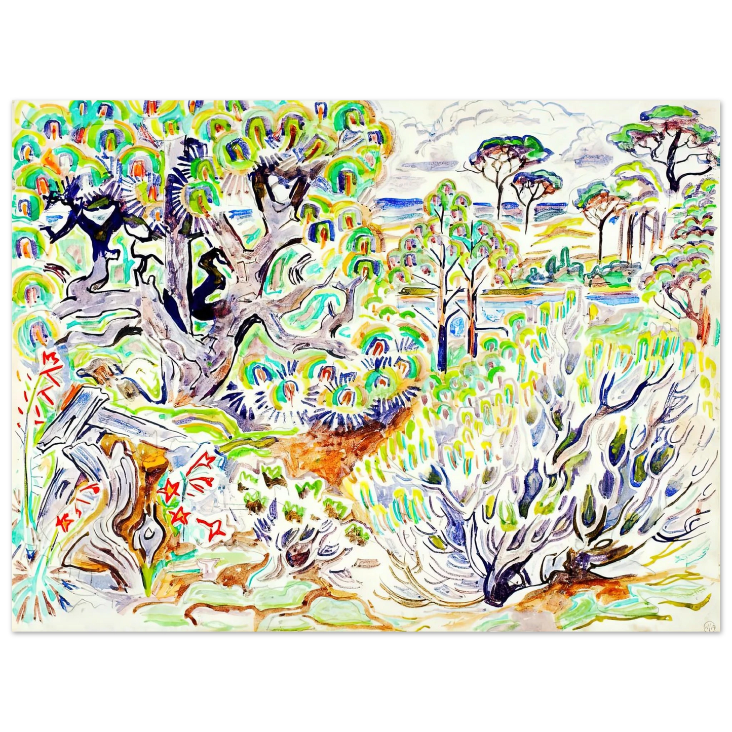 Walter Inglis Anderson - Walter Anderson Wall art - 30x40 cm / 12x16 Inches - Premium Wooden Framed Poster With Fine Art Paper - White frame