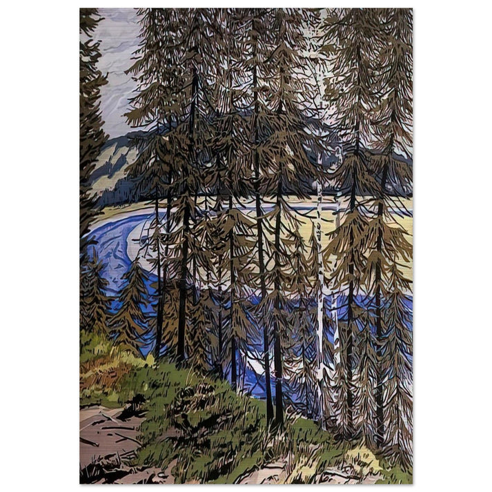 Synthetic Blue St. John - 2000 - Neil Welliver Brushed Aluminum Print - 70x100 cm / 28x40 inches | Neil Welliver Aluminum Print | Neil Welliver Prints