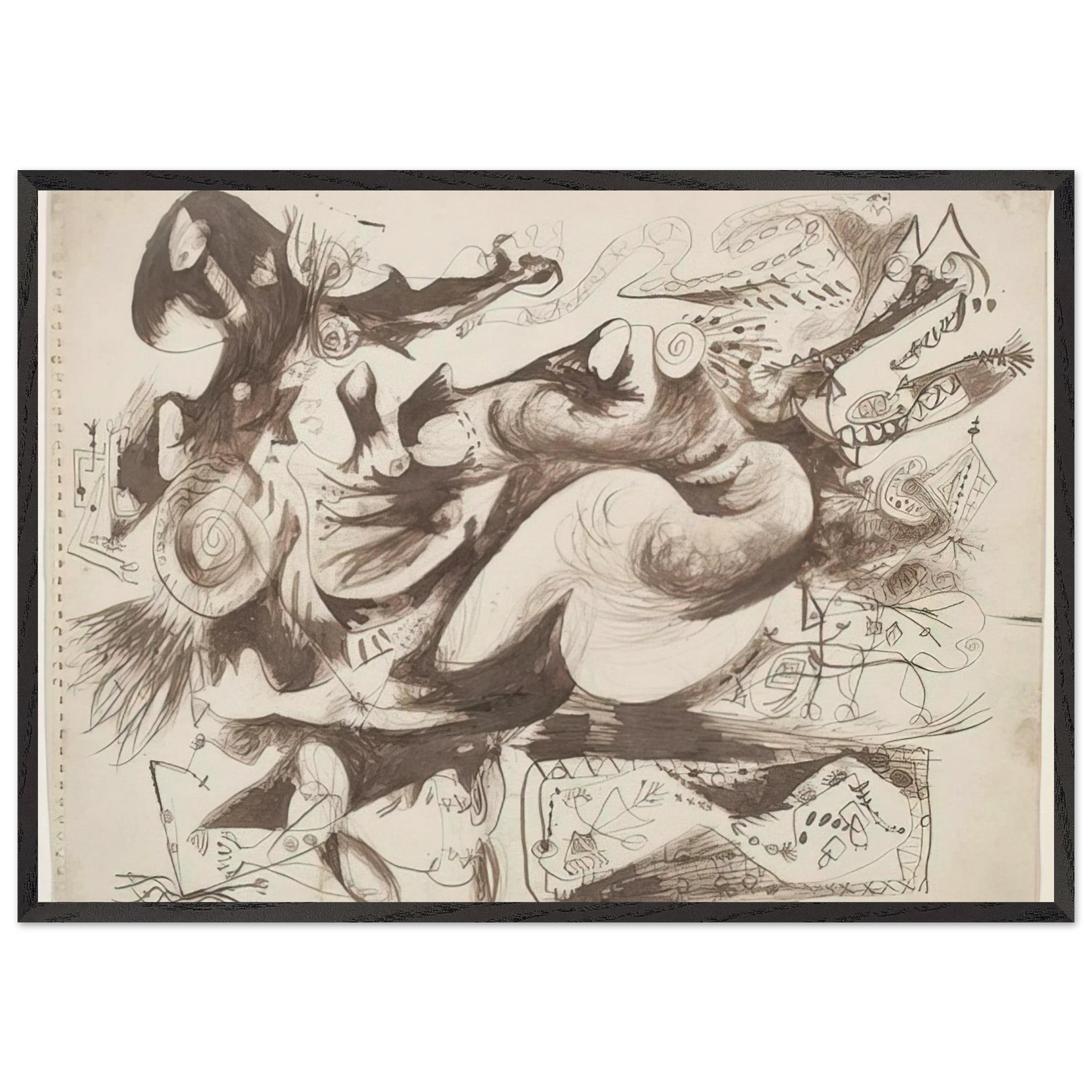 UNTITLED O CONNOR THAW 770 - Jackson Pollock Framed Art Print – Black Wooden Frame - Default Title - -Framed Art Print